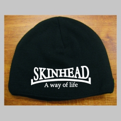 Skinhead a Way of Life čierna pletená čiapka stredne hrubá vo vnútri naviac zateplená, univerzálna veľkosť, materiálové zloženie 100% akryl